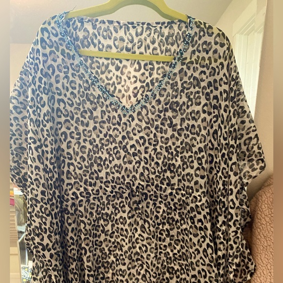 Leopard Print Swim Coverup - Picture 1 of 5